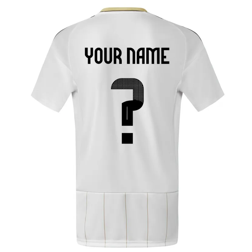 Danxen Enfant Maillot Costa Rica Votre Nom #0 Blanc Tenues Extérieur 24-26 T-Shirt