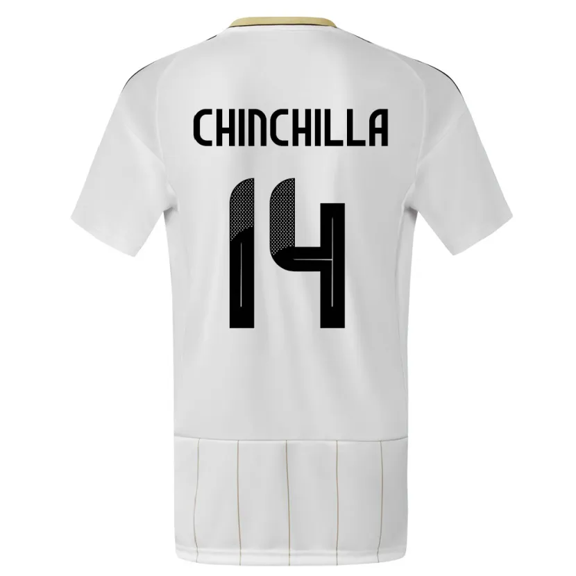 Danxen Enfant Maillot Costa Rica Priscila Chinchilla #14 Blanc Tenues Extérieur 24-26 T-Shirt