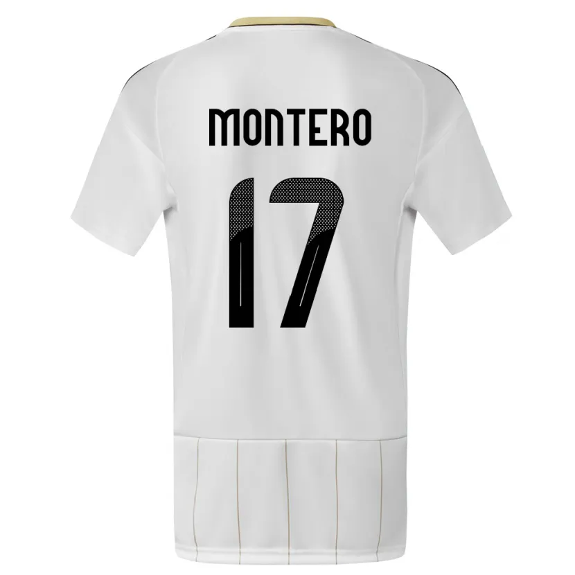 Danxen Enfant Maillot Costa Rica Michelle Montero #17 Blanc Tenues Extérieur 24-26 T-Shirt