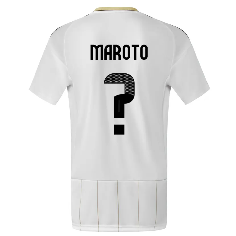 Danxen Enfant Maillot Costa Rica Victor Maroto #0 Blanc Tenues Extérieur 24-26 T-Shirt