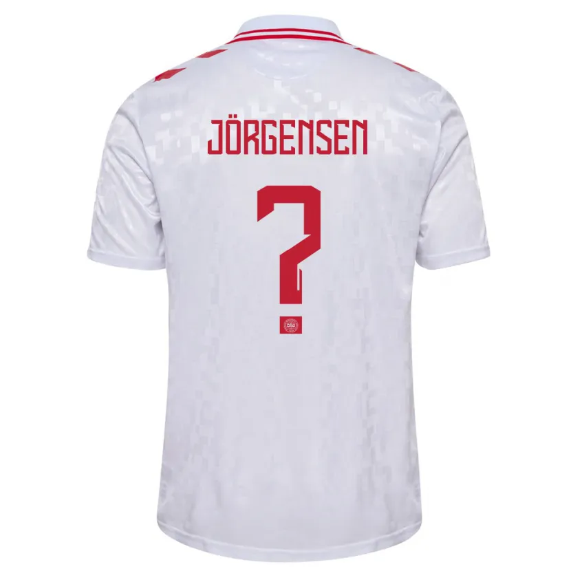 Danxen Enfant Maillot Danemark Thomas Jörgensen #0 Blanc Tenues Extérieur 24-26 T-Shirt