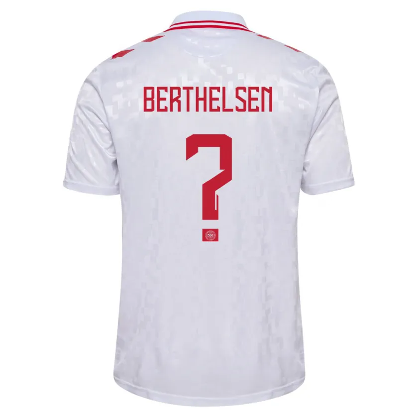 Danxen Enfant Maillot Danemark Villum Berthelsen #0 Blanc Tenues Extérieur 24-26 T-Shirt