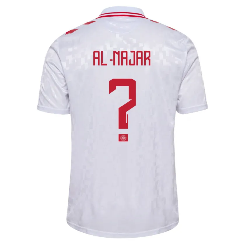Danxen Enfant Maillot Danemark Ali Al-Najar #0 Blanc Tenues Extérieur 24-26 T-Shirt