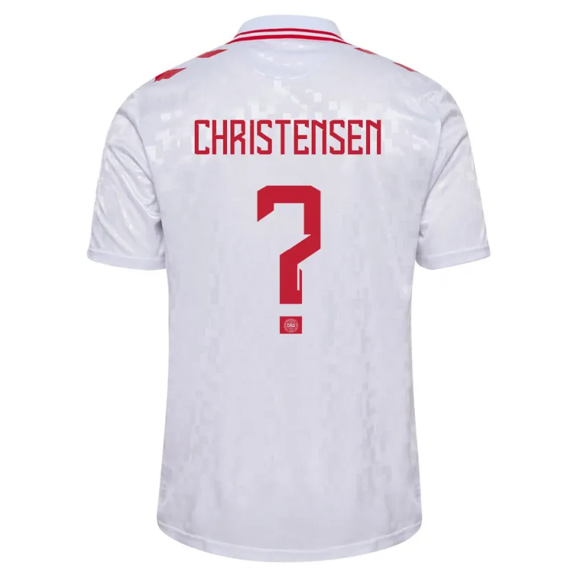 Danxen Enfant Maillot Danemark Sebastian Christensen #0 Blanc Tenues Extérieur 24-26 T-Shirt