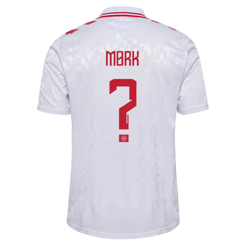 Danxen Enfant Maillot Danemark Sebastian Mørk #0 Blanc Tenues Extérieur 24-26 T-Shirt