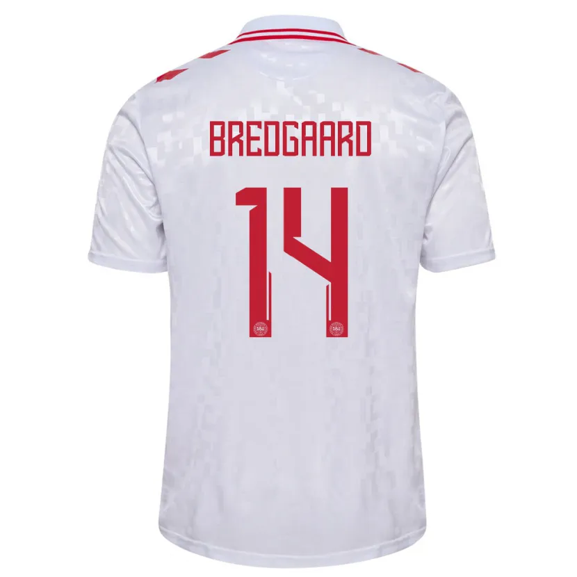 Danxen Enfant Maillot Danemark Sofie Bredgaard #14 Blanc Tenues Extérieur 24-26 T-Shirt
