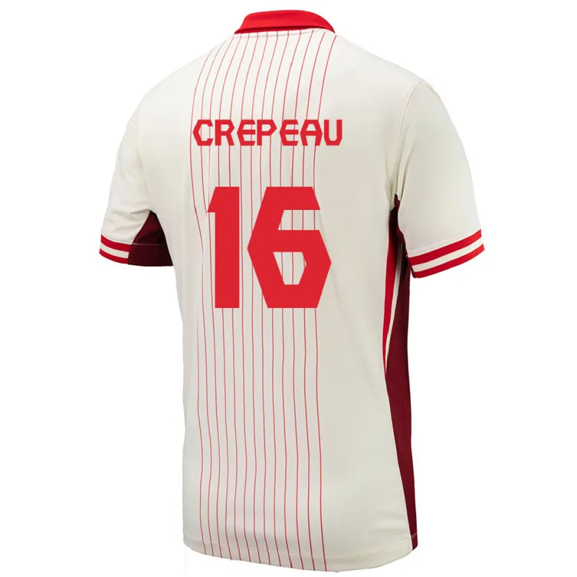 Danxen Enfant Maillot Canada Maxime Crépeau #16 Blanc Tenues Extérieur 24-26 T-Shirt