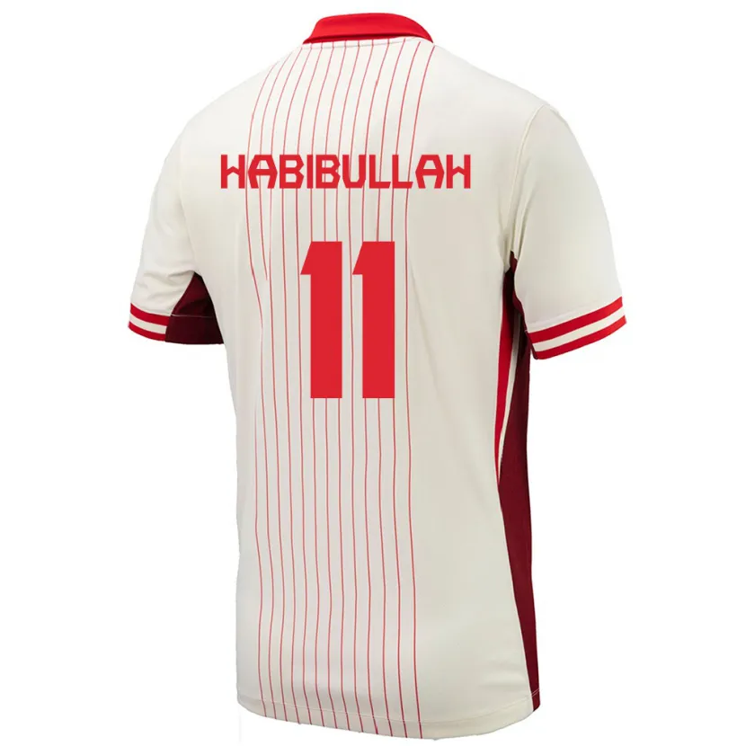Danxen Enfant Maillot Canada Kamron Habibullah #11 Blanc Tenues Extérieur 24-26 T-Shirt