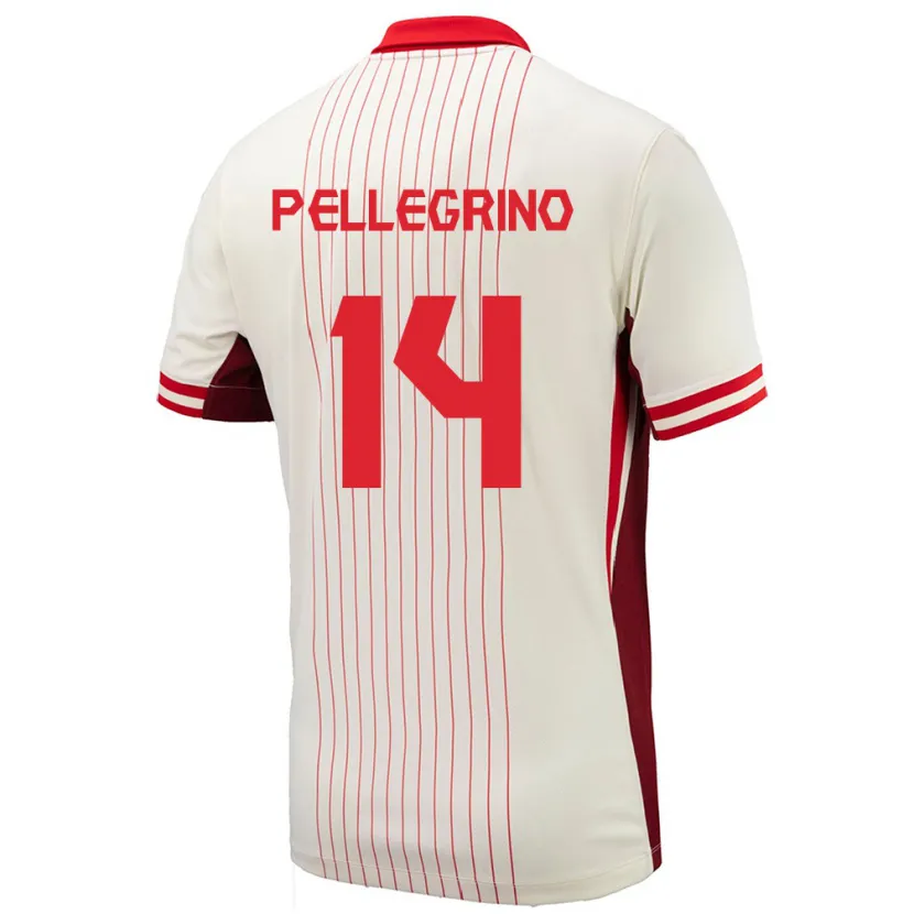 Danxen Enfant Maillot Canada Gabriel Pellegrino #14 Blanc Tenues Extérieur 24-26 T-Shirt