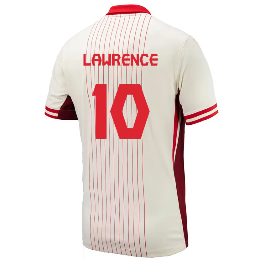 Danxen Enfant Maillot Canada Ashley Lawrence #10 Blanc Tenues Extérieur 24-26 T-Shirt