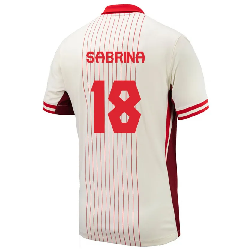 Danxen Enfant Maillot Canada Sabrina D'angelo #18 Blanc Tenues Extérieur 24-26 T-Shirt