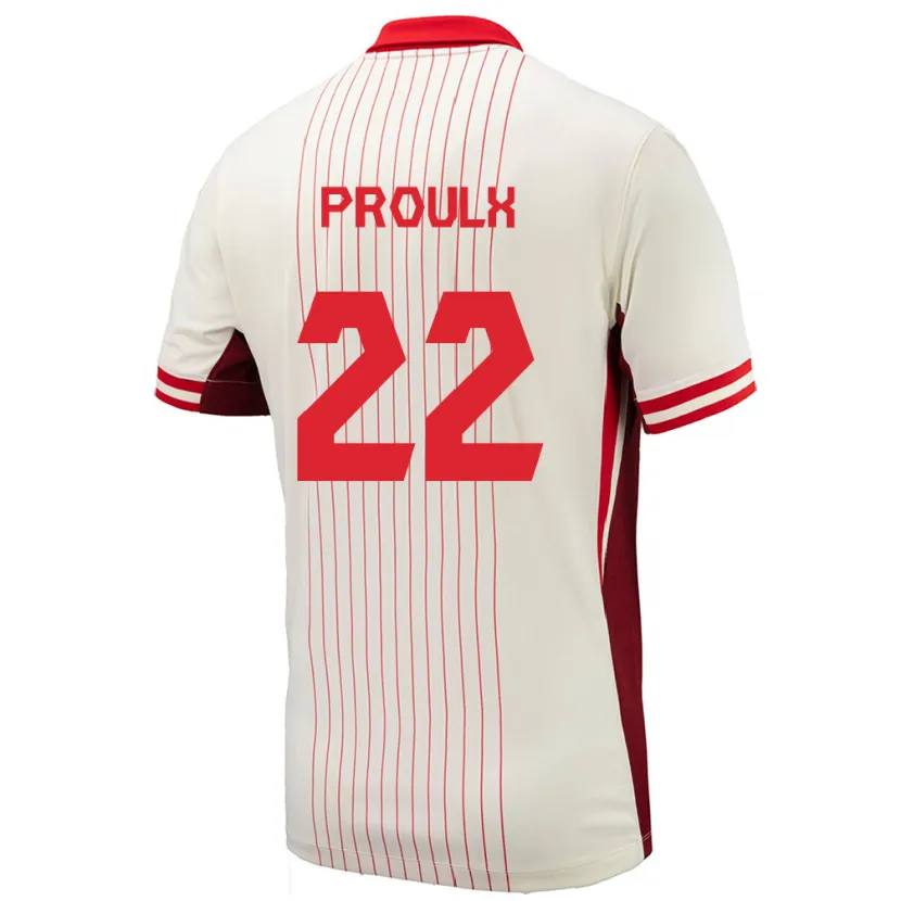 Danxen Enfant Maillot Canada Lysianne Proulx #22 Blanc Tenues Extérieur 24-26 T-Shirt