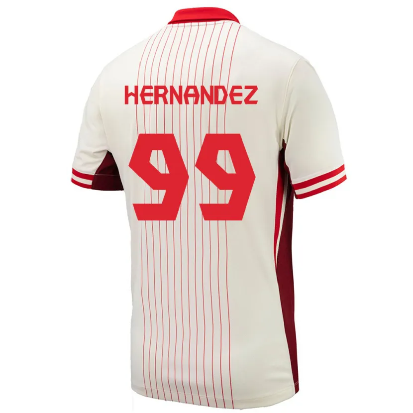 Danxen Enfant Maillot Canada Jeneva Hernandez Gray #99 Blanc Tenues Extérieur 24-26 T-Shirt