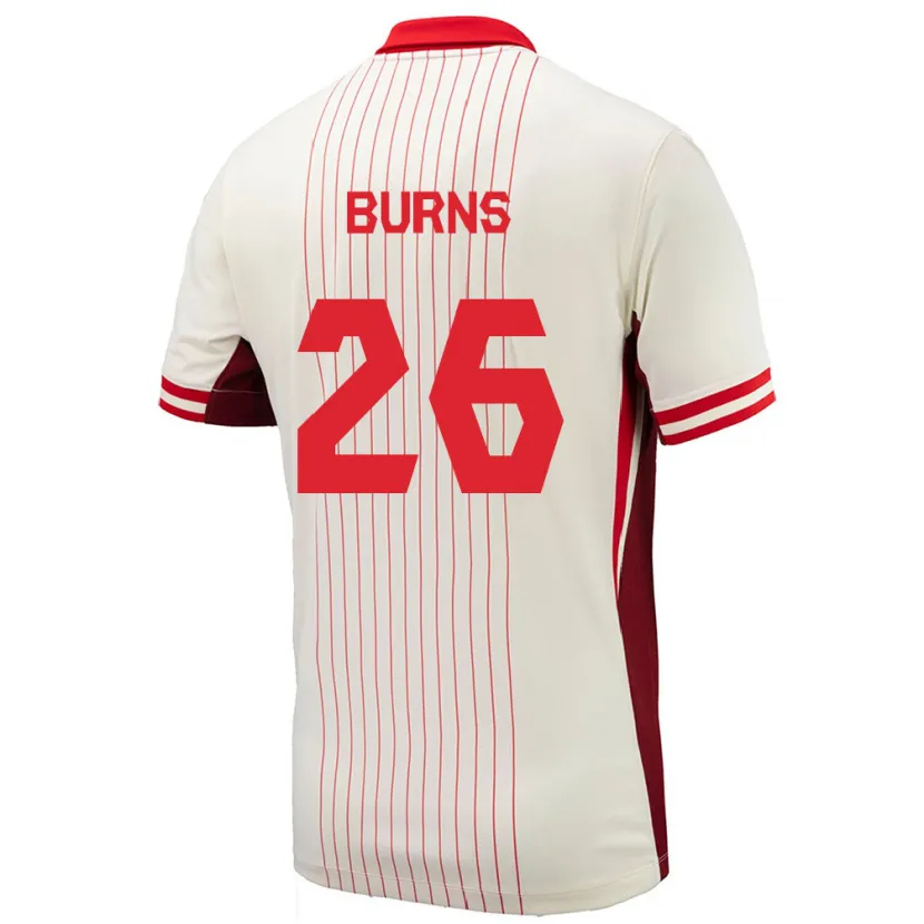 Danxen Enfant Maillot Canada Zoe Burns #26 Blanc Tenues Extérieur 24-26 T-Shirt