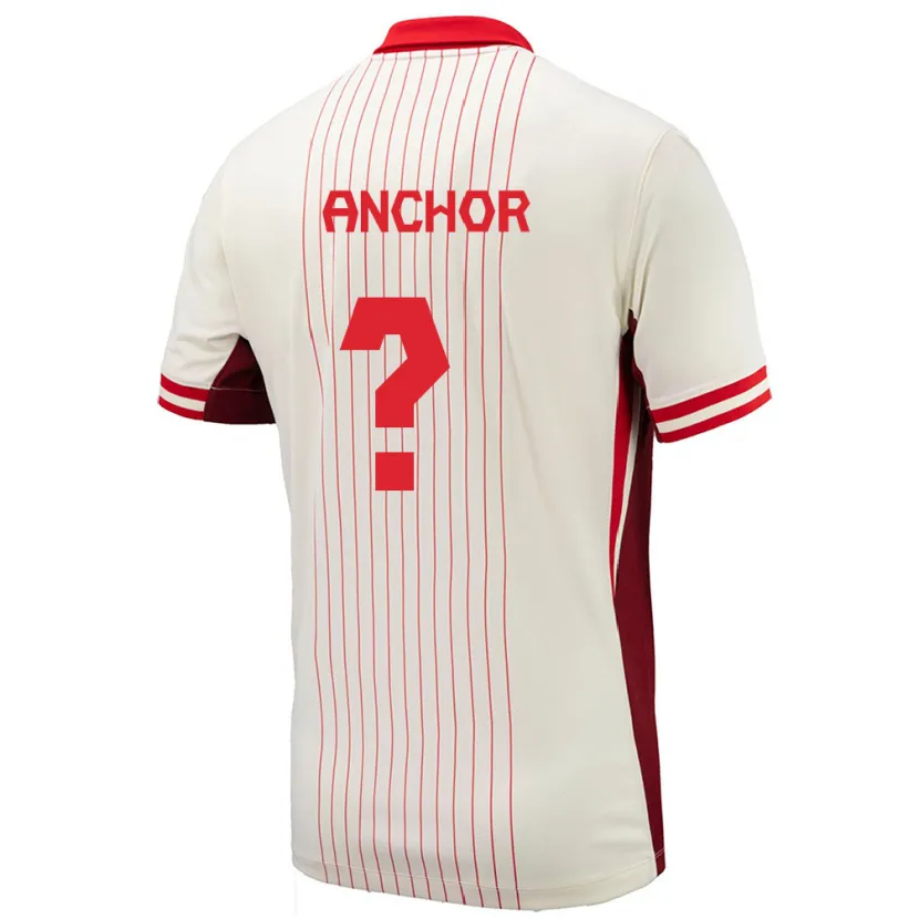 Danxen Enfant Maillot Canada Max Anchor #0 Blanc Tenues Extérieur 24-26 T-Shirt