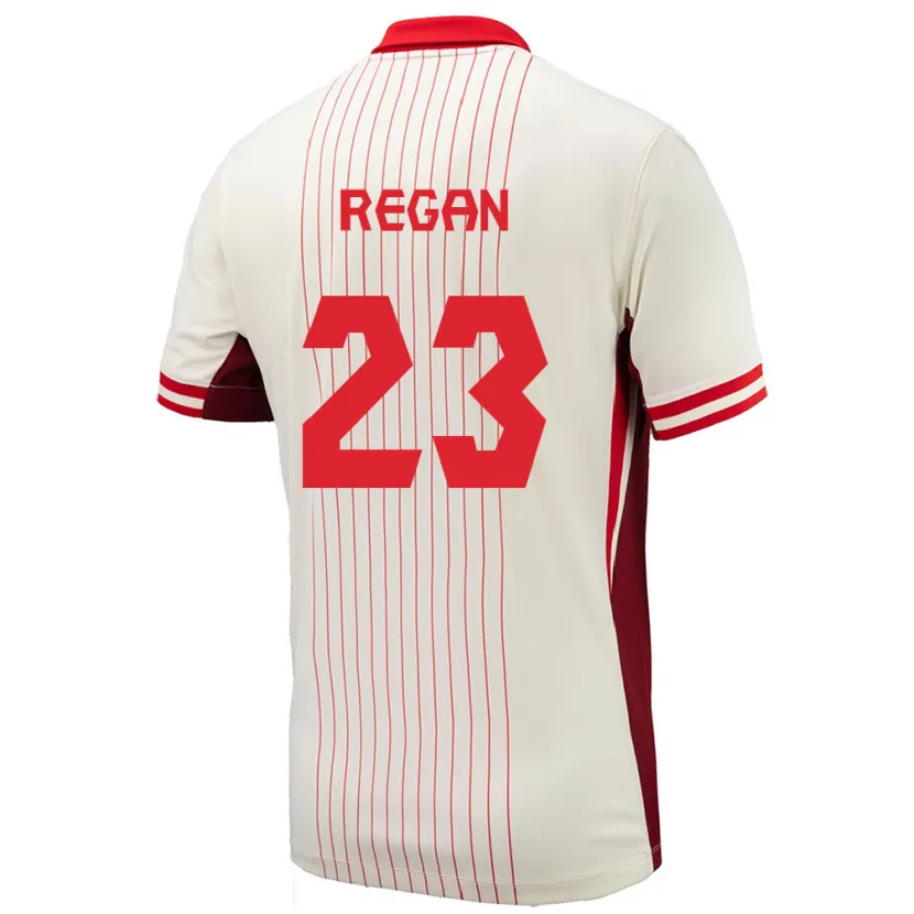 Danxen Enfant Maillot Canada Emma Regan #23 Blanc Tenues Extérieur 24-26 T-Shirt