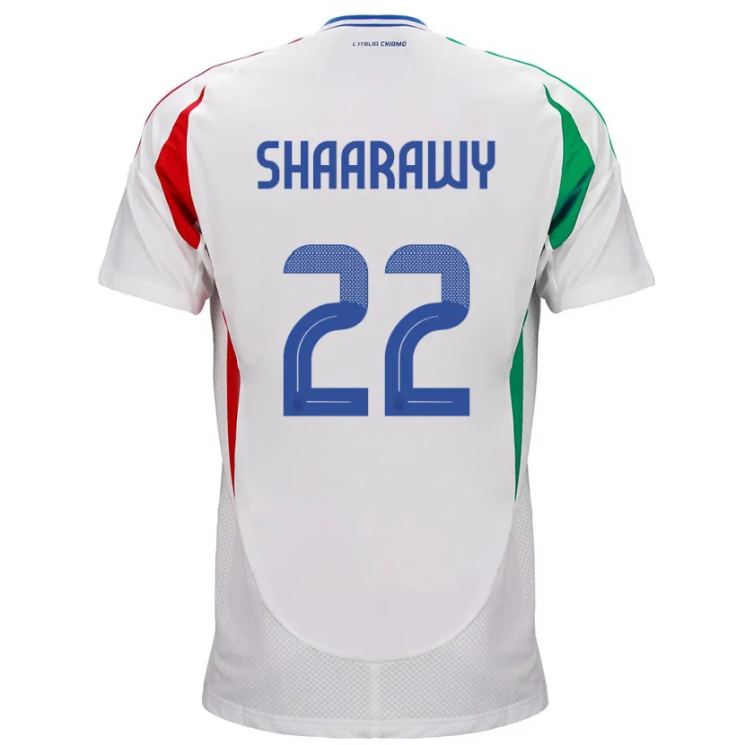Danxen Enfant Maillot Italie Stephan El Shaarawy #22 Blanc Tenues Extérieur 24-26 T-Shirt