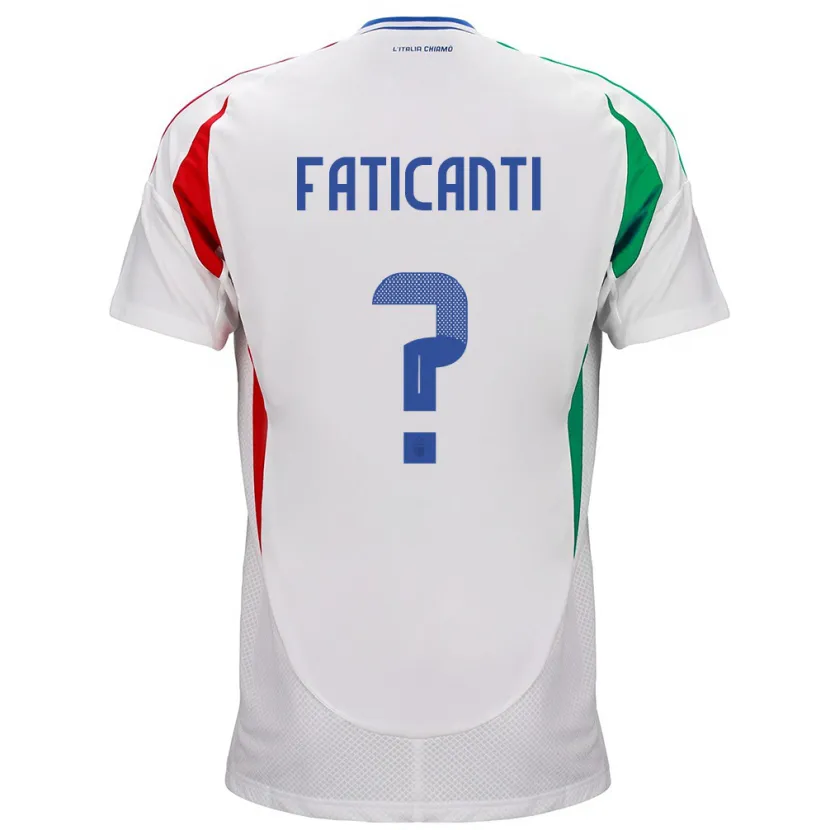 Danxen Enfant Maillot Italie Giacomo Faticanti #0 Blanc Tenues Extérieur 24-26 T-Shirt