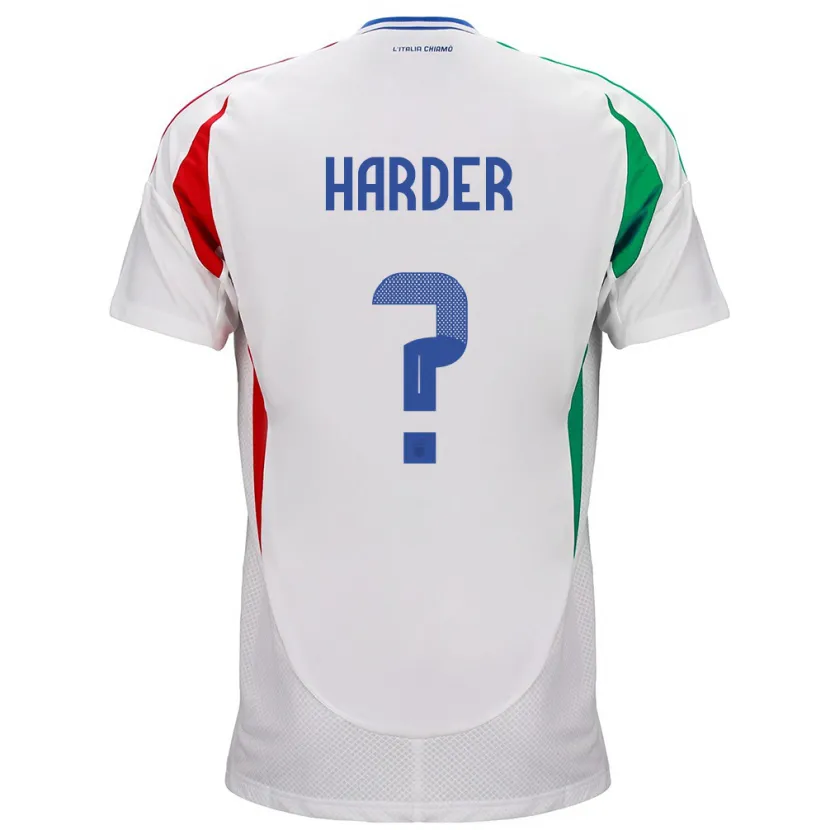 Danxen Enfant Maillot Italie Jonas Harder #0 Blanc Tenues Extérieur 24-26 T-Shirt