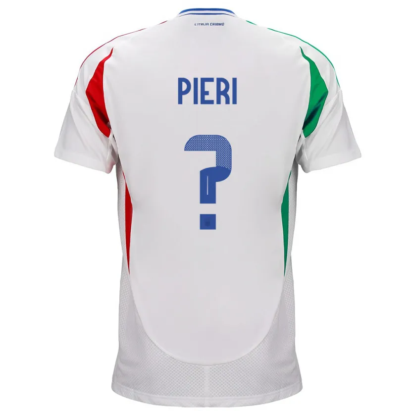 Danxen Enfant Maillot Italie Giacomo De Pieri #0 Blanc Tenues Extérieur 24-26 T-Shirt