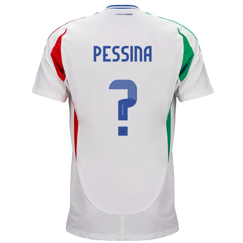Danxen Enfant Maillot Italie Massimo Pessina #0 Blanc Tenues Extérieur 24-26 T-Shirt