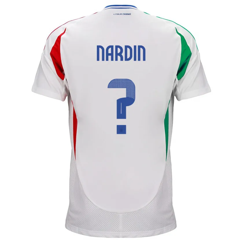 Danxen Enfant Maillot Italie Federico Nardin #0 Blanc Tenues Extérieur 24-26 T-Shirt