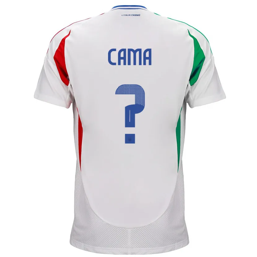 Danxen Enfant Maillot Italie Cristian Cama #0 Blanc Tenues Extérieur 24-26 T-Shirt