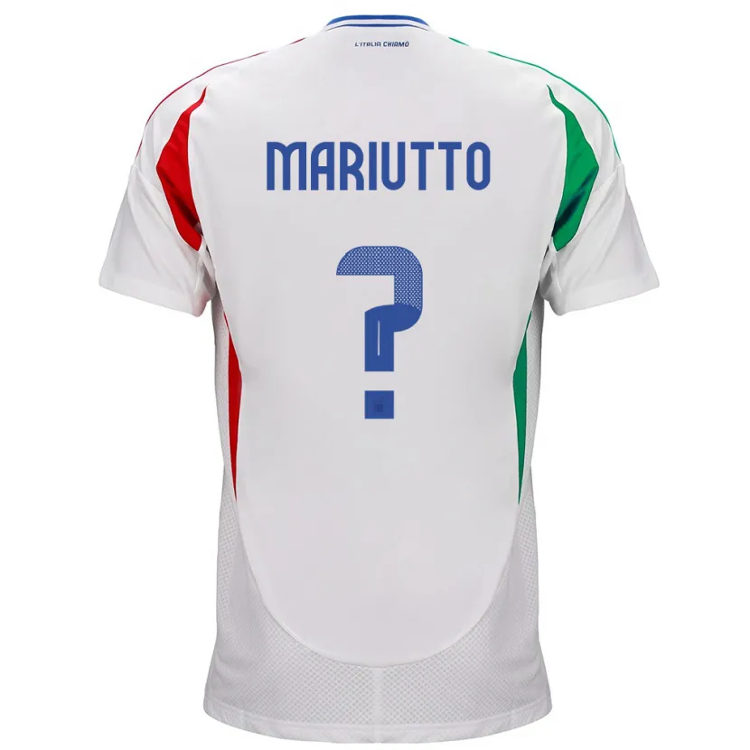 Danxen Enfant Maillot Italie Francesco Mariutto #0 Blanc Tenues Extérieur 24-26 T-Shirt