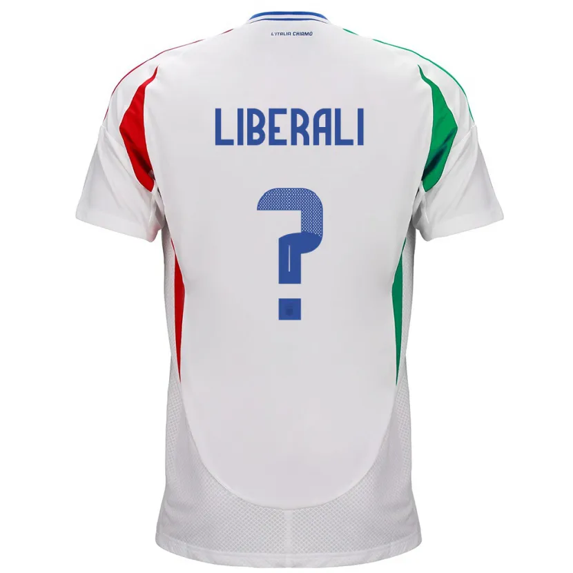 Danxen Enfant Maillot Italie Mattia Liberali #0 Blanc Tenues Extérieur 24-26 T-Shirt