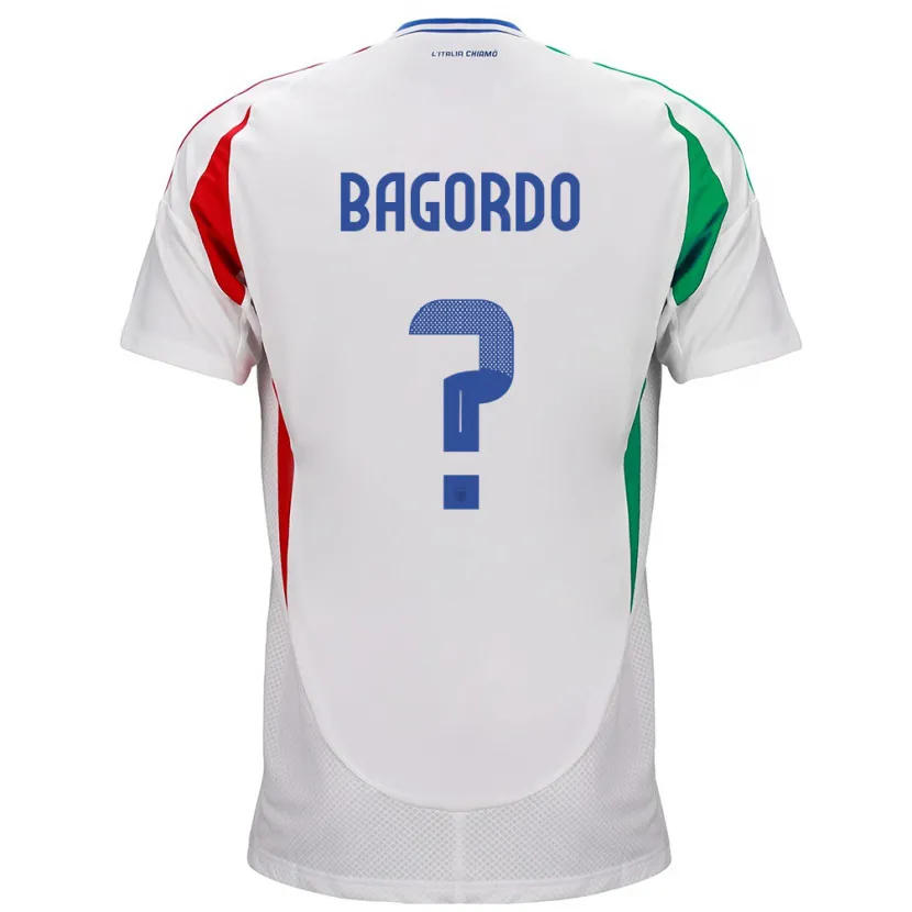 Danxen Enfant Maillot Italie Cristian Bagordo #0 Blanc Tenues Extérieur 24-26 T-Shirt