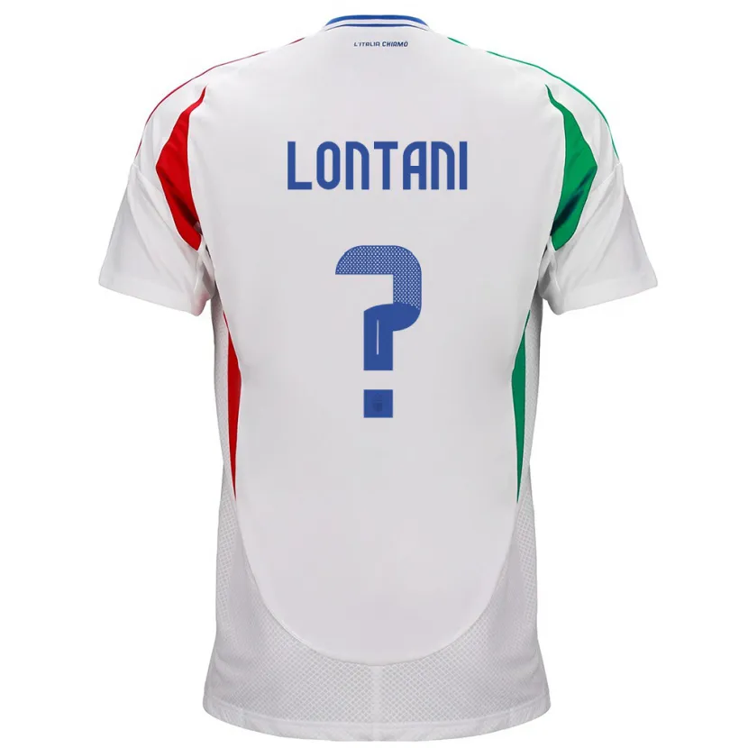 Danxen Enfant Maillot Italie Simone Lontani #0 Blanc Tenues Extérieur 24-26 T-Shirt