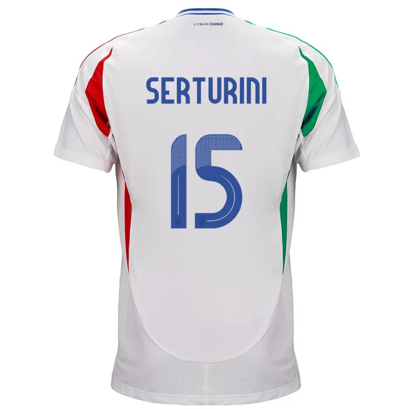 Danxen Enfant Maillot Italie Annamaria Serturini #15 Blanc Tenues Extérieur 24-26 T-Shirt