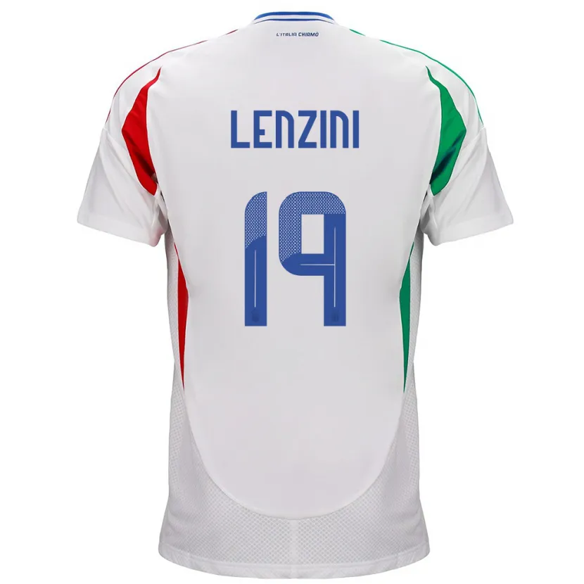 Danxen Enfant Maillot Italie Martina Lenzini #19 Blanc Tenues Extérieur 24-26 T-Shirt