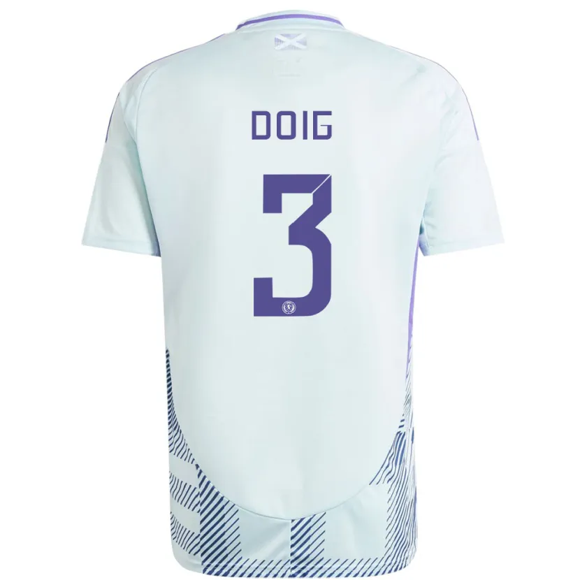 Danxen Enfant Maillot Écosse Josh Doig #3 Bleu Menthe Clair Tenues Extérieur 24-26 T-Shirt
