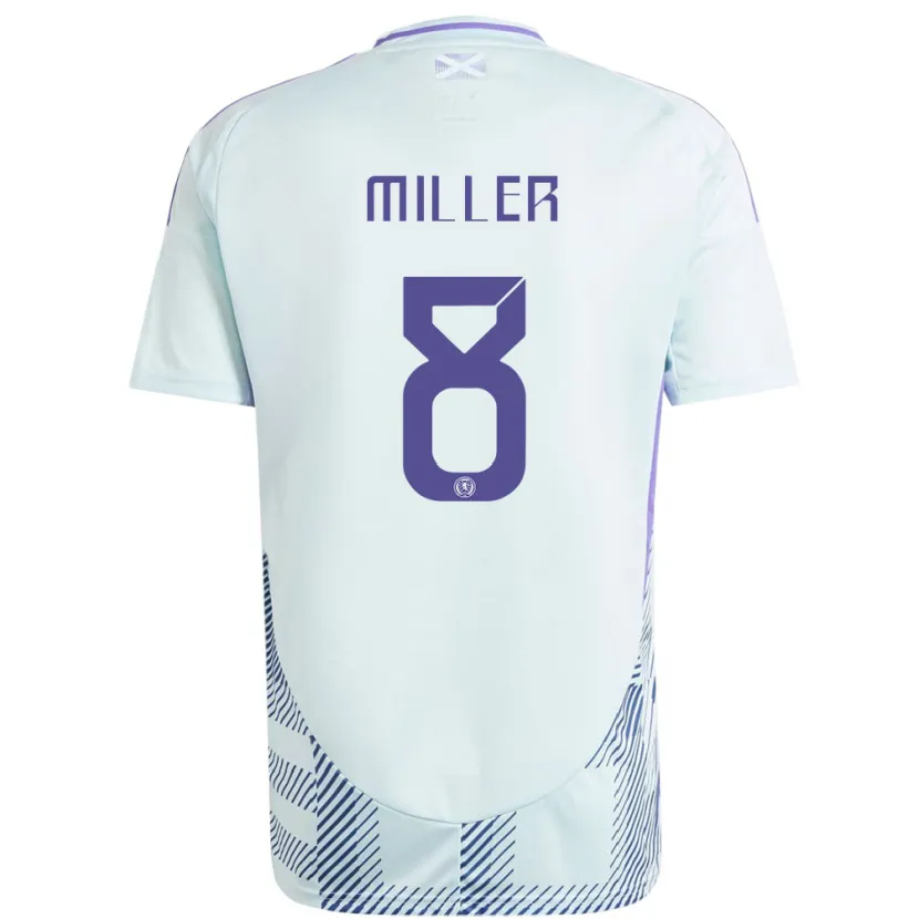 Danxen Enfant Maillot Écosse Lennon Miller #8 Bleu Menthe Clair Tenues Extérieur 24-26 T-Shirt
