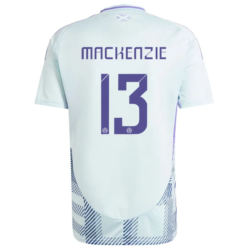 Danxen Enfant Maillot Écosse Zander Mackenzie #13 Bleu Menthe Clair Tenues Extérieur 24-26 T-Shirt