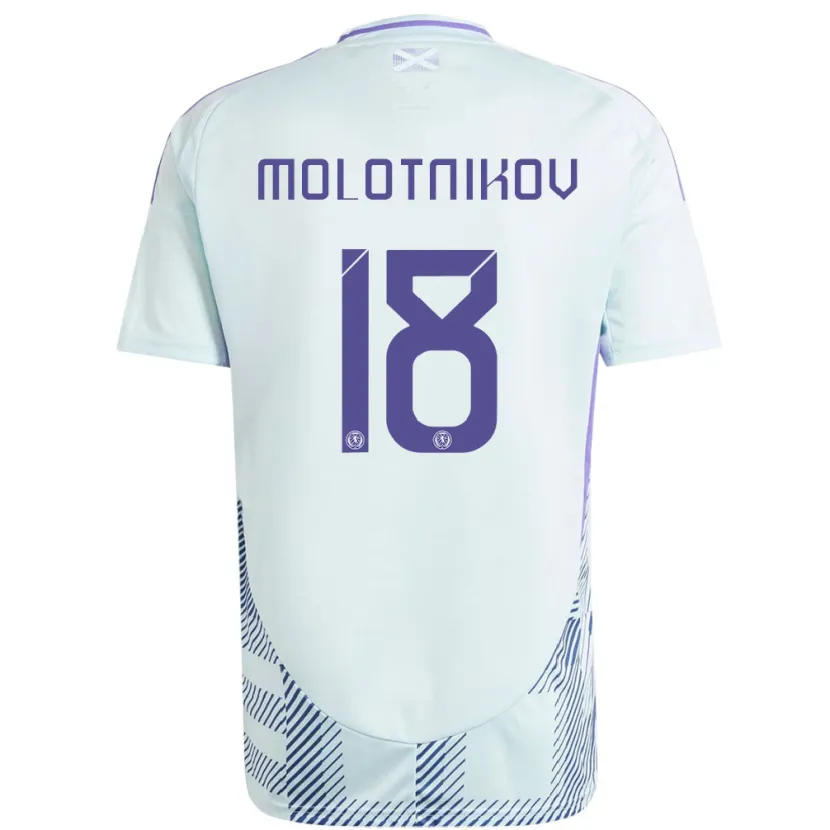 Danxen Enfant Maillot Écosse Rudi Molotnikov #18 Bleu Menthe Clair Tenues Extérieur 24-26 T-Shirt