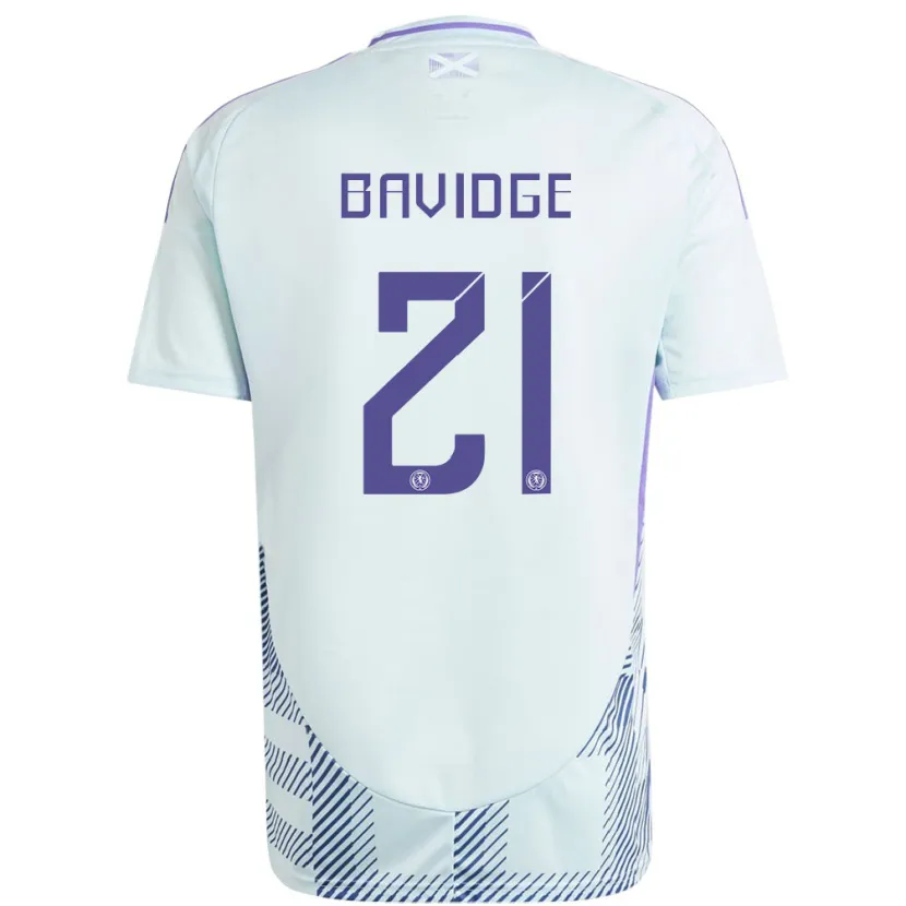 Danxen Enfant Maillot Écosse Alfie Bavidge #21 Bleu Menthe Clair Tenues Extérieur 24-26 T-Shirt