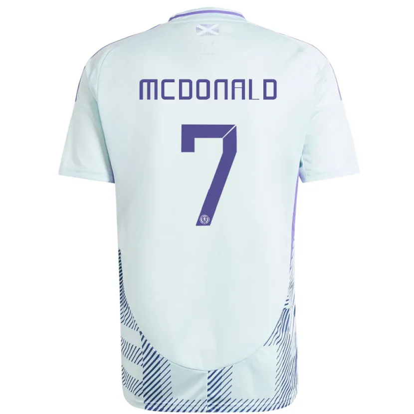 Danxen Enfant Maillot Écosse Josh Mcdonald #7 Bleu Menthe Clair Tenues Extérieur 24-26 T-Shirt