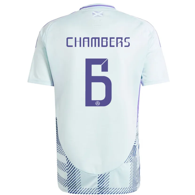 Danxen Enfant Maillot Écosse Sam Chambers #6 Bleu Menthe Clair Tenues Extérieur 24-26 T-Shirt
