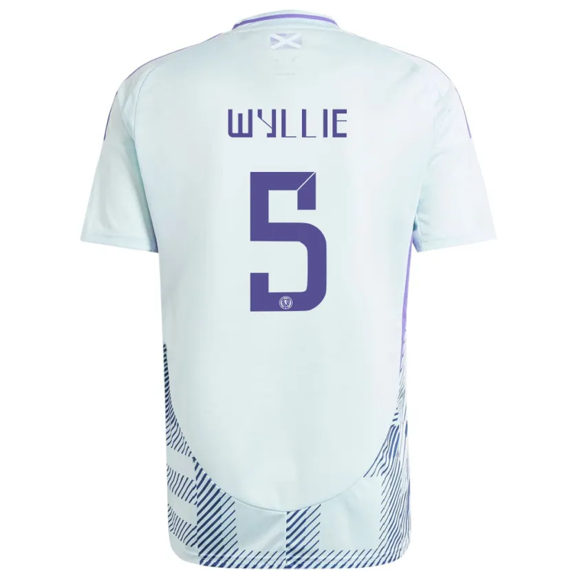 Danxen Enfant Maillot Écosse Jack Wyllie #5 Bleu Menthe Clair Tenues Extérieur 24-26 T-Shirt