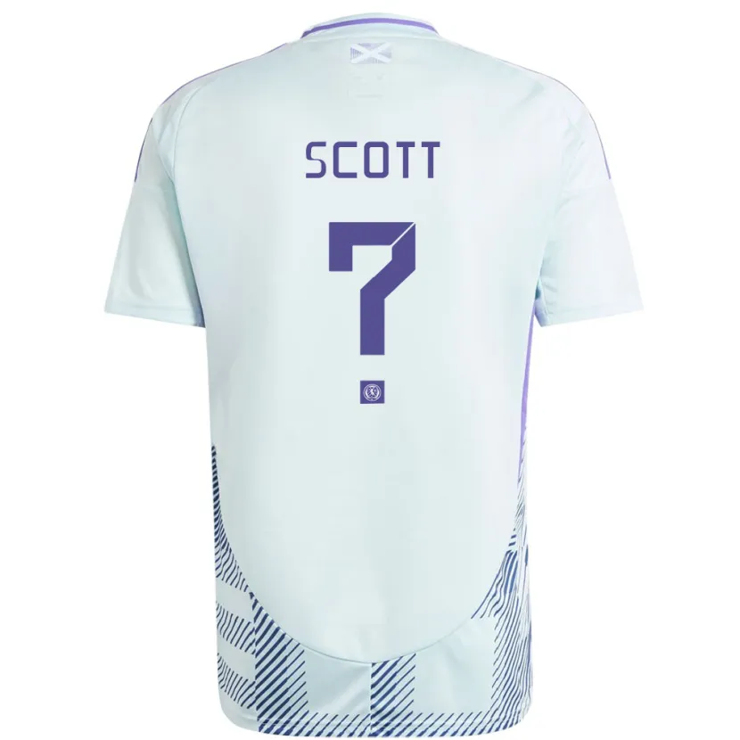 Danxen Enfant Maillot Écosse Cameron Scott #0 Bleu Menthe Clair Tenues Extérieur 24-26 T-Shirt