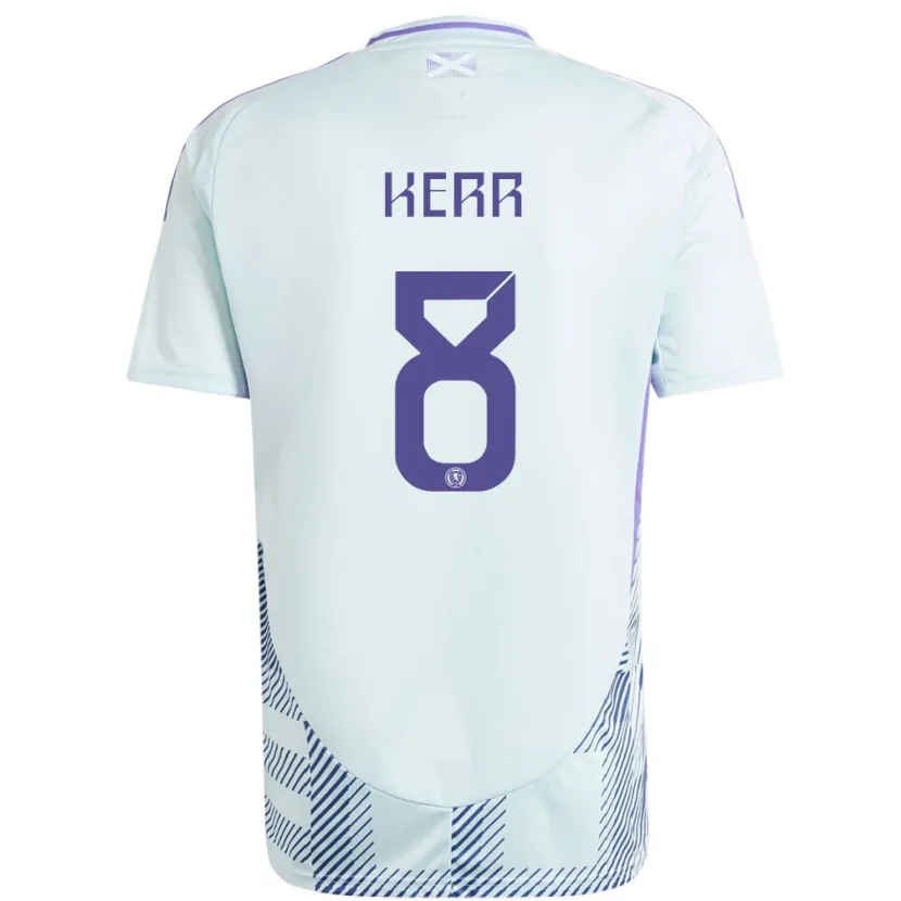 Danxen Enfant Maillot Écosse Samantha Kerr #8 Bleu Menthe Clair Tenues Extérieur 24-26 T-Shirt