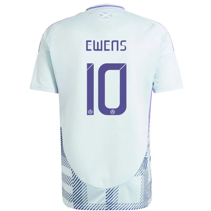 Danxen Enfant Maillot Écosse Sarah Ewens #10 Bleu Menthe Clair Tenues Extérieur 24-26 T-Shirt