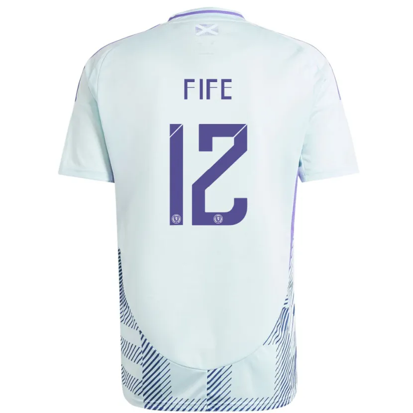 Danxen Enfant Maillot Écosse Jenna Fife #12 Bleu Menthe Clair Tenues Extérieur 24-26 T-Shirt