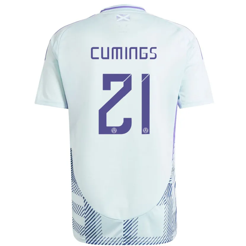 Danxen Enfant Maillot Écosse Eartha Cumings #21 Bleu Menthe Clair Tenues Extérieur 24-26 T-Shirt