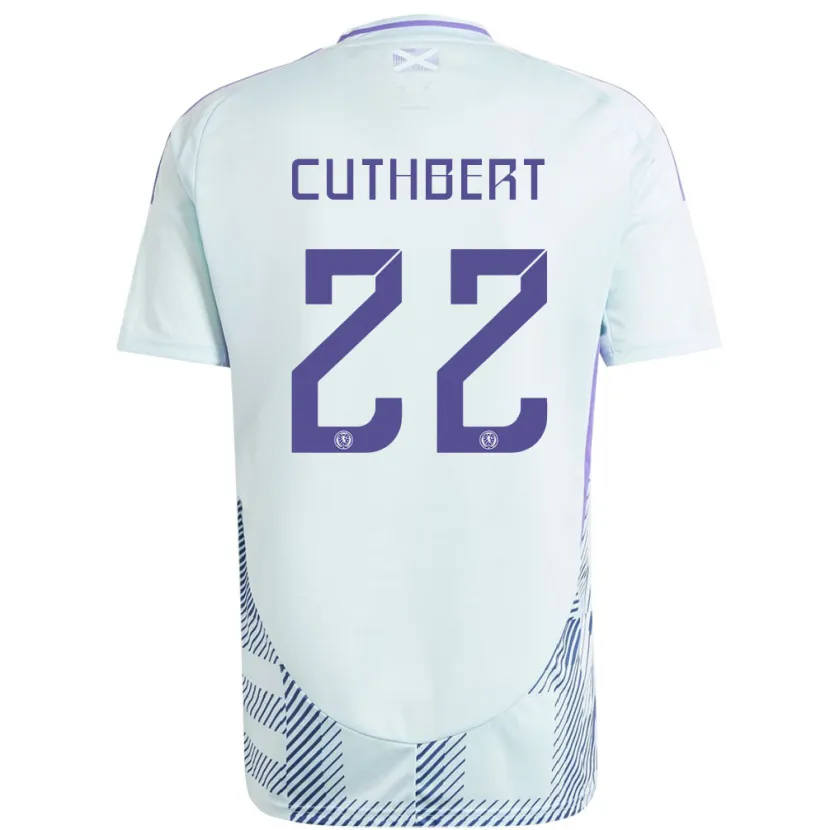 Danxen Enfant Maillot Écosse Erin Cuthbert #22 Bleu Menthe Clair Tenues Extérieur 24-26 T-Shirt