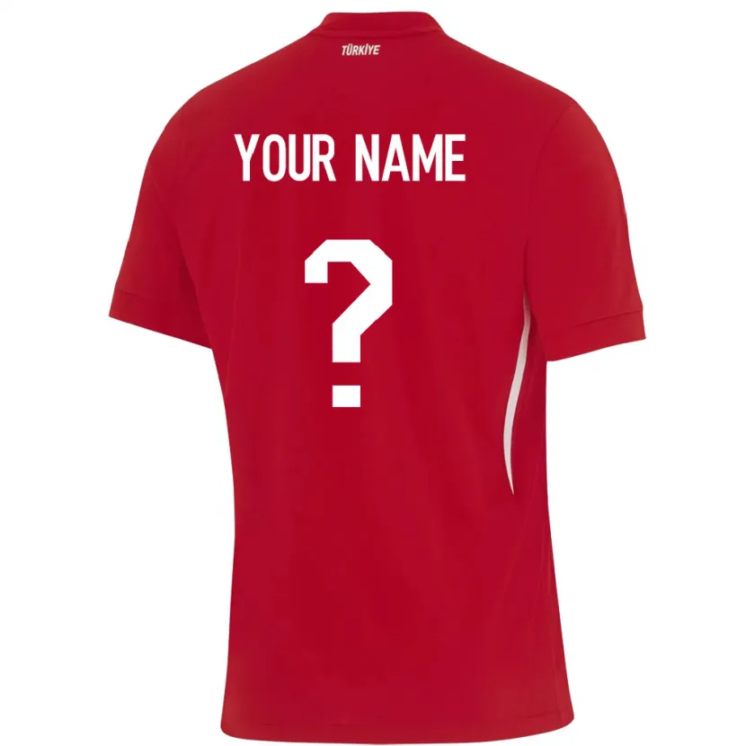 Danxen Enfant Maillot Turquie Votre Nom #0 Rouge Tenues Extérieur 24-26 T-Shirt