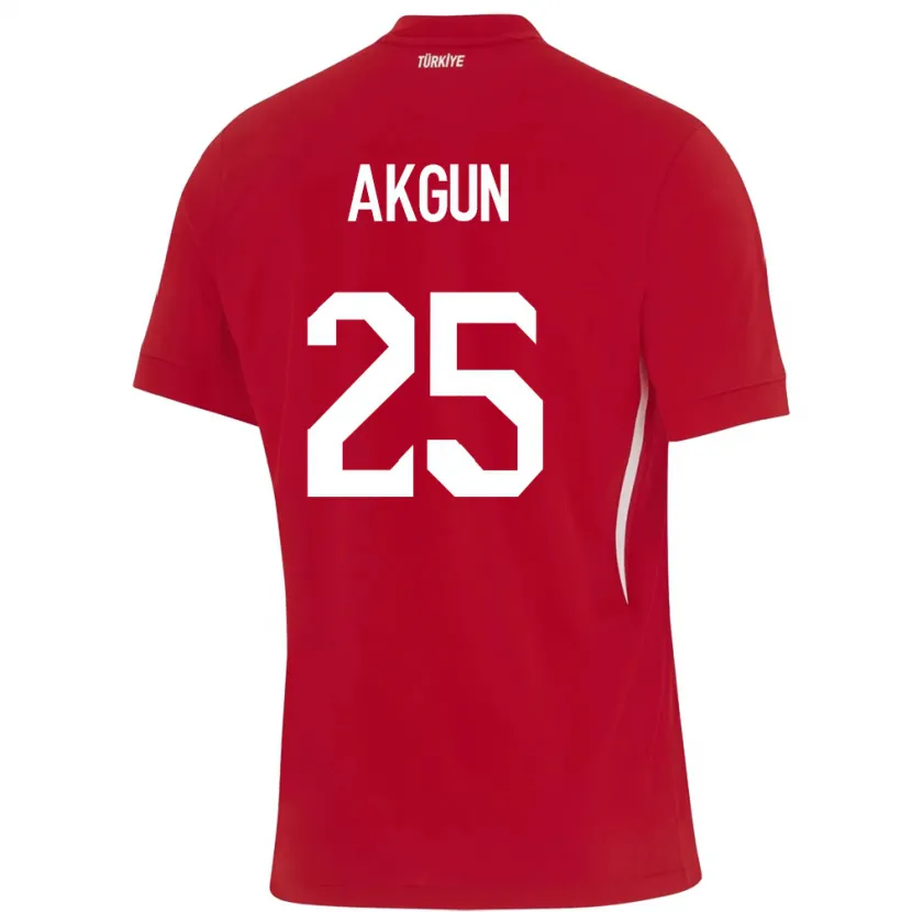 Danxen Enfant Maillot Turquie Yunus Akgün #25 Rouge Tenues Extérieur 24-26 T-Shirt