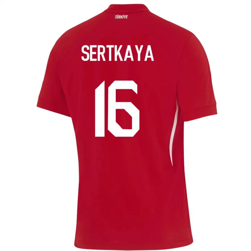 Danxen Enfant Maillot Turquie Yusuf Sertkaya #16 Rouge Tenues Extérieur 24-26 T-Shirt